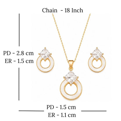 Rose Gold Plated CZ Pendant Set