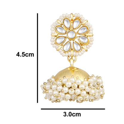 Gold Plated Kundan Jhumka Earrings