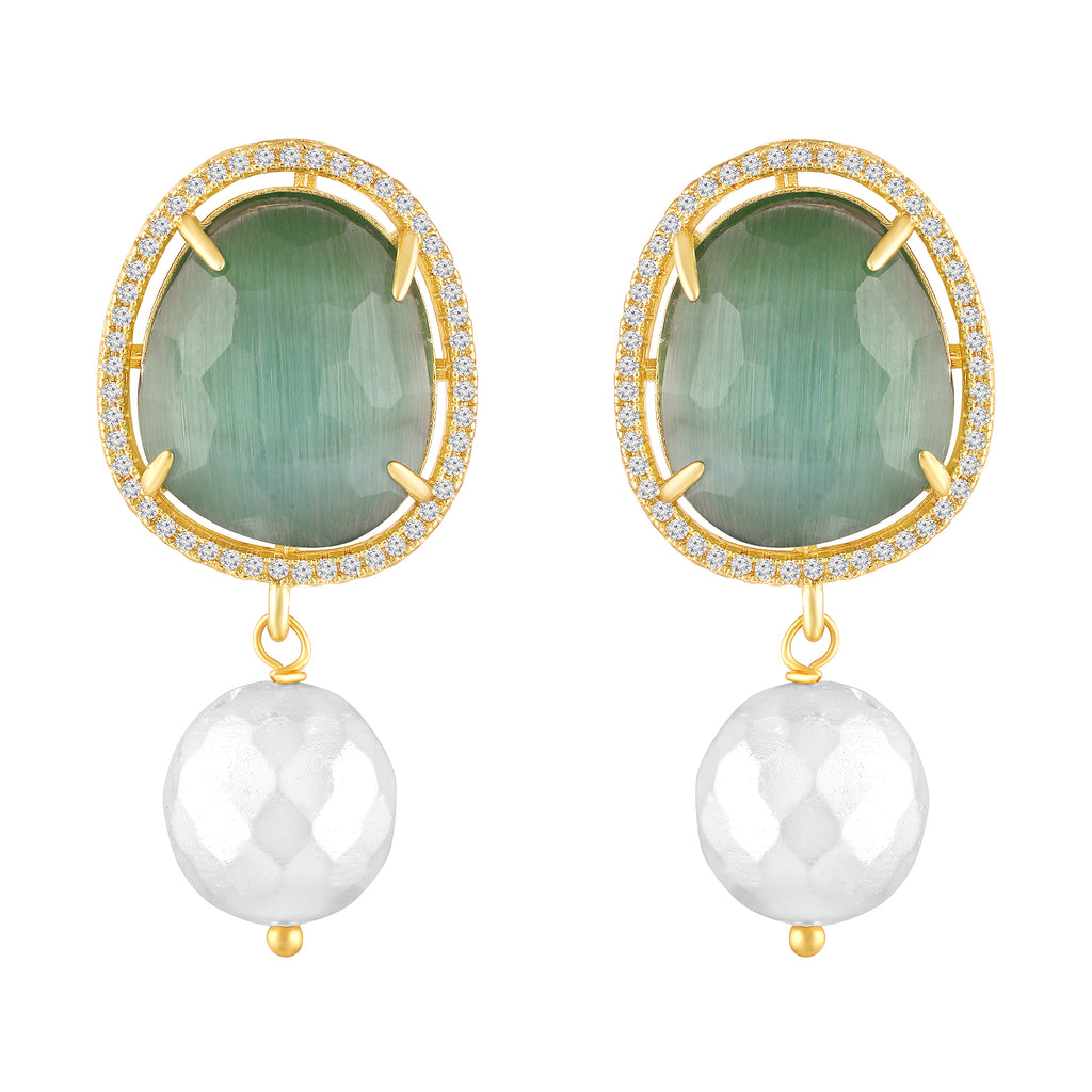 Gold Plated Emerald Earrings