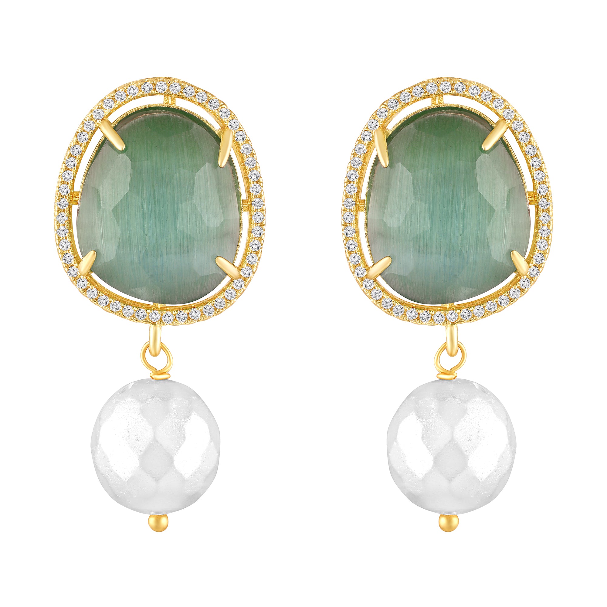 Gold Plated Emerald Earrings
