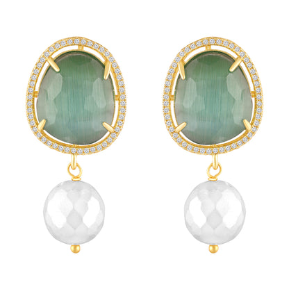 Gold Plated Emerald Earrings