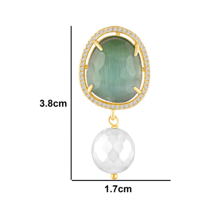 Gold Plated Emerald Earrings