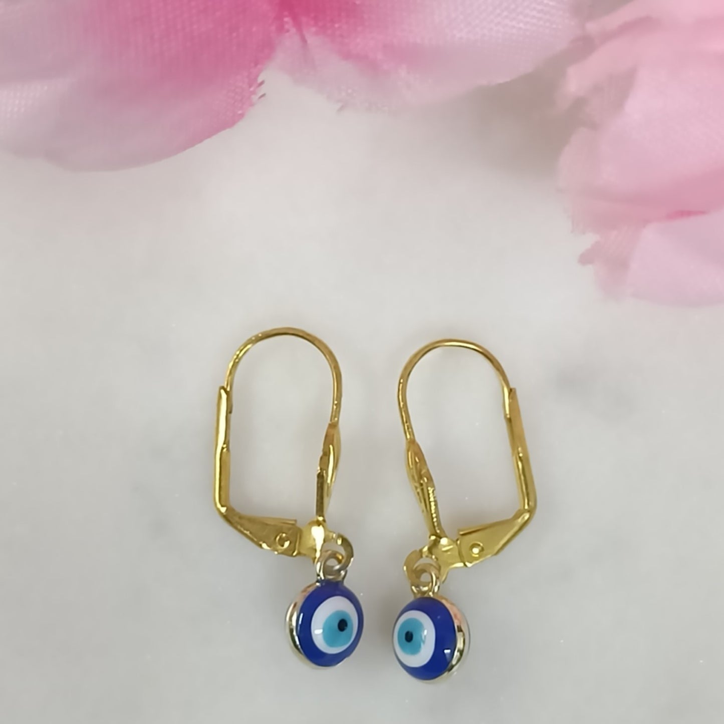 Bdiva 18k Gold Plated Handmade Evil Eye Earrings