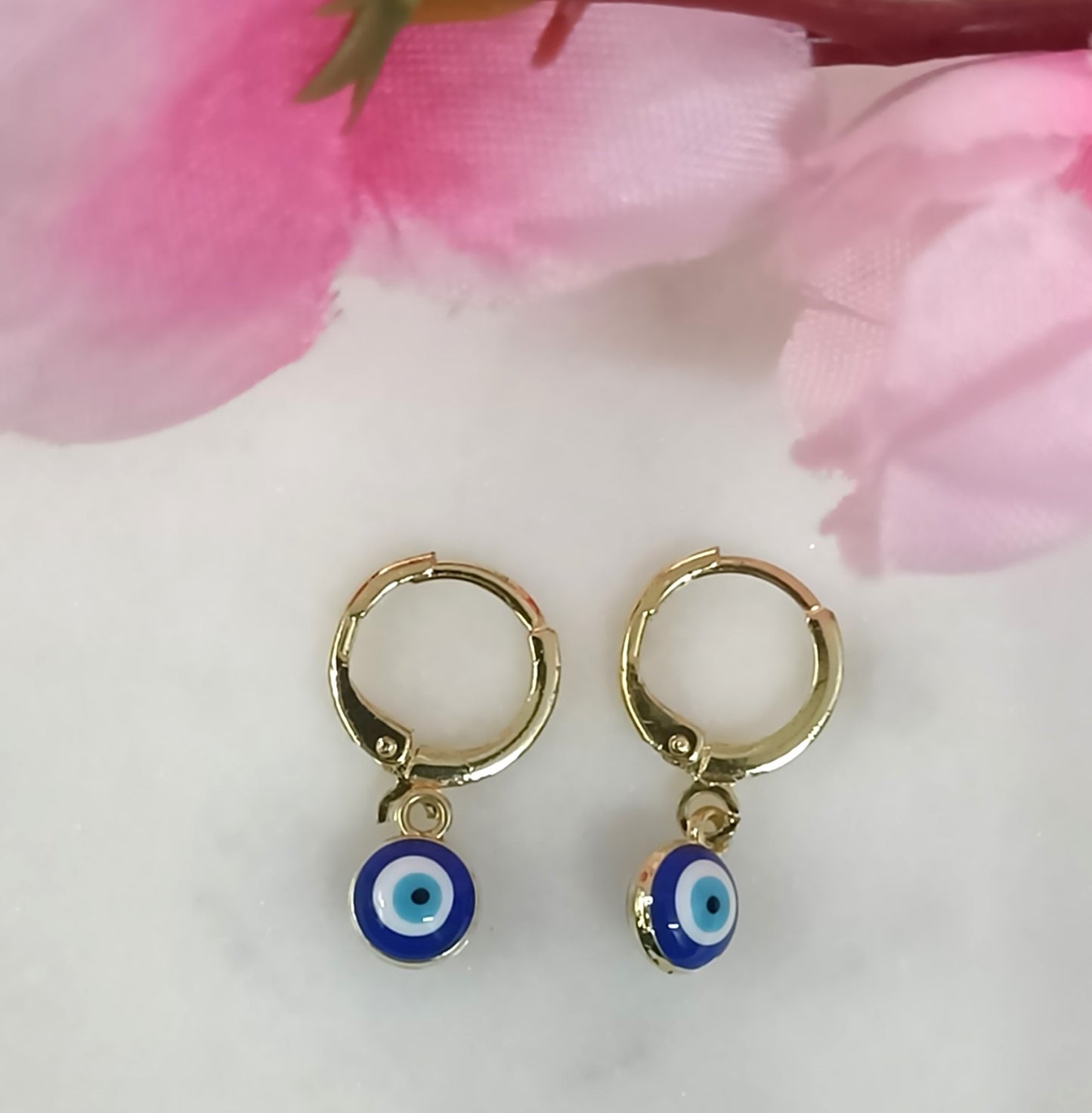 Bdiva Handmade 18K Gold-Plated Evil Eye Earrings