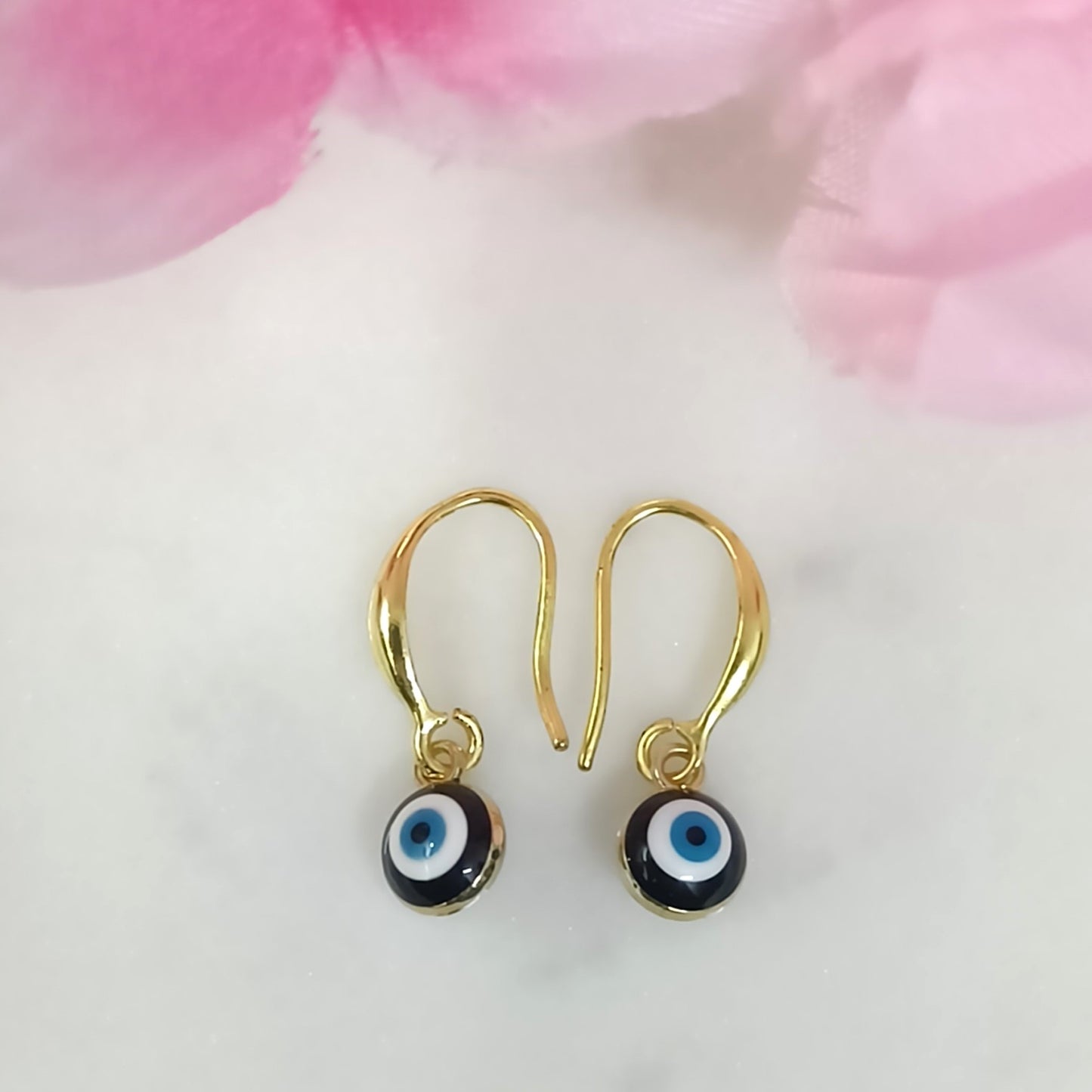 Bdiva 18k Gold Plated Handmade Evil Eye Earrings