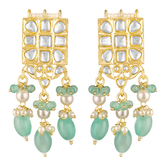 BDiva 18k Gold Plated Mint Cascade Dangle Earrings with a Symphony of Style and Sophistication