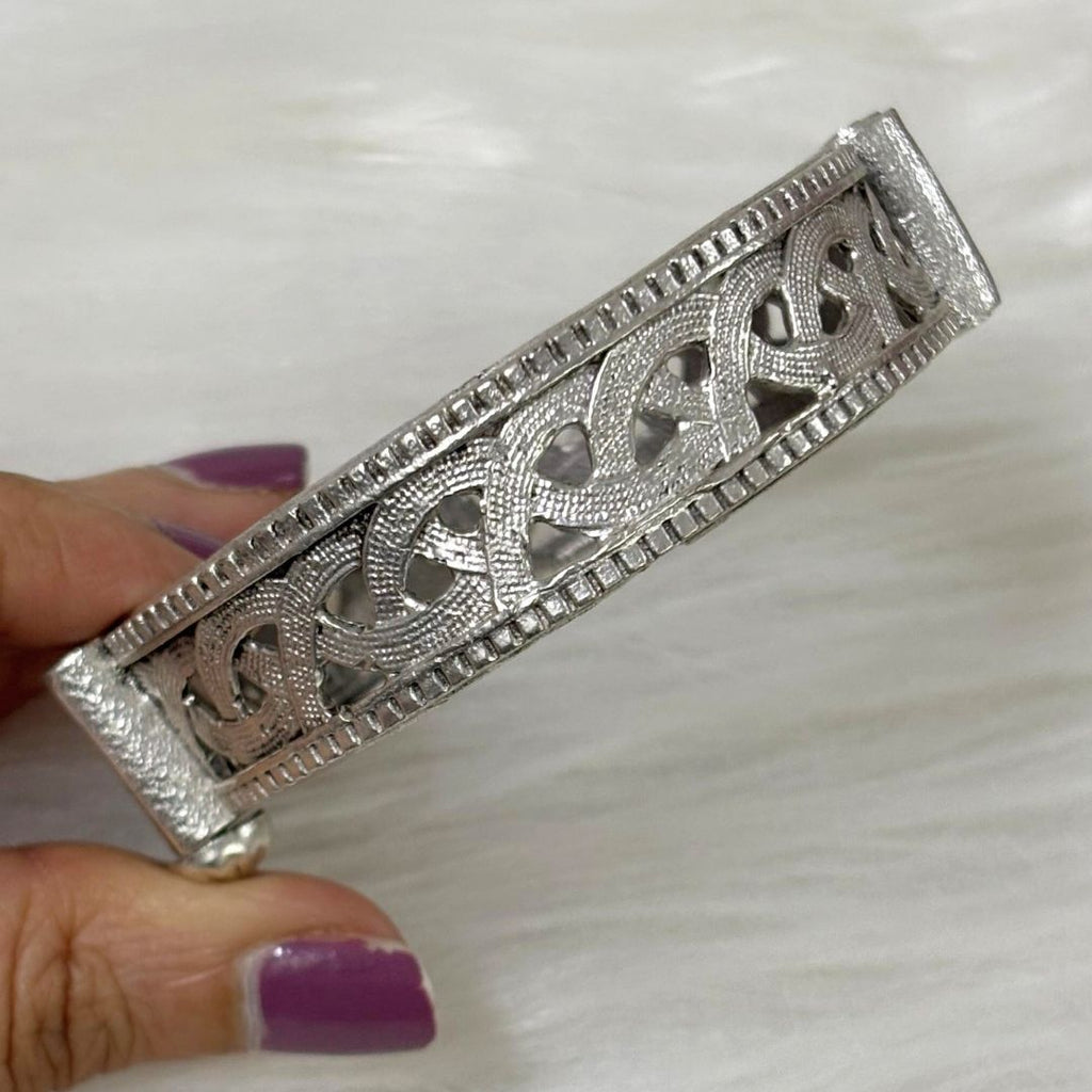 Oxidized Zig-Zag Statement Bangle