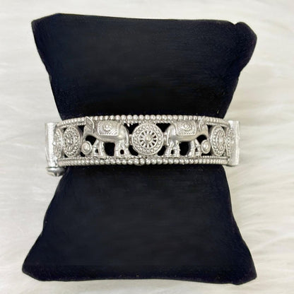 Oxidized Elephant Statement Bangle