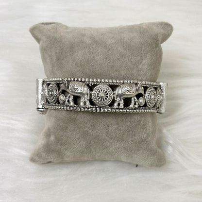 Oxidized Elephant Statement Bangle