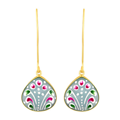 Gold Plated Hand-Painted Earrings