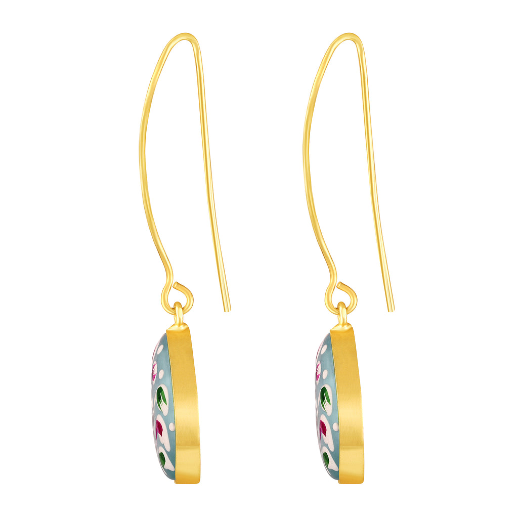 Gold Plated Hand-Painted Earrings