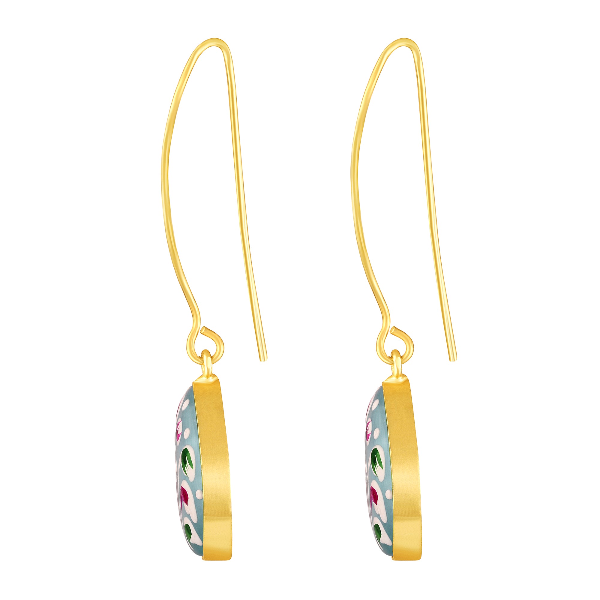 Gold Plated Hand-Painted Earrings