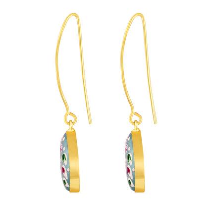 Gold Plated Hand-Painted Earrings