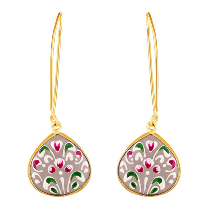 Gold Plated Hand-Painted Earrings