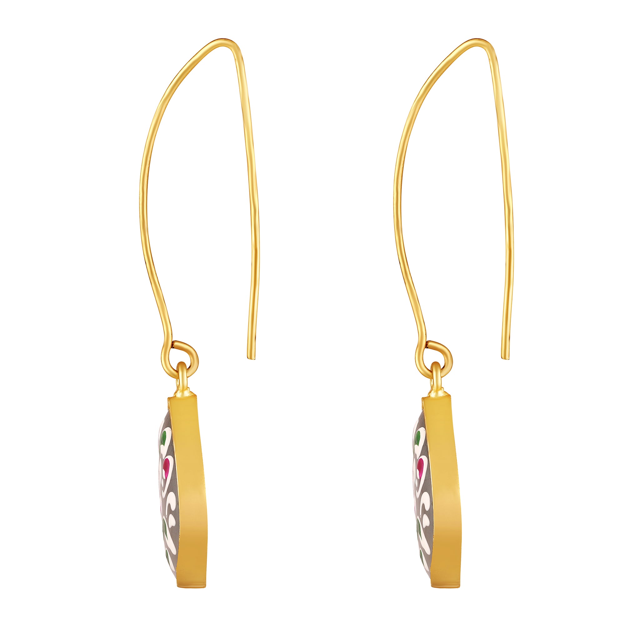Gold Plated Hand-Painted Earrings