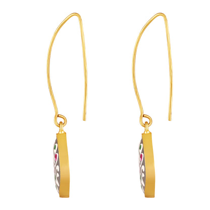 Gold Plated Hand-Painted Earrings