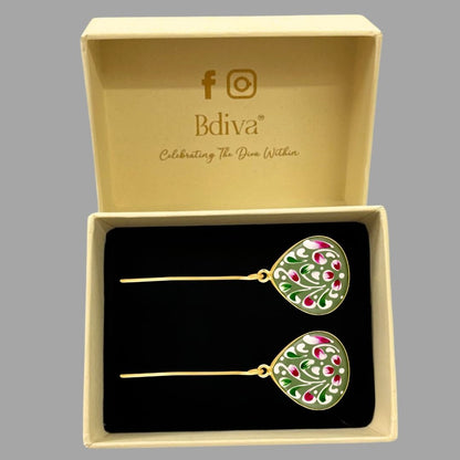Gold Plated Hand-Painted Earrings