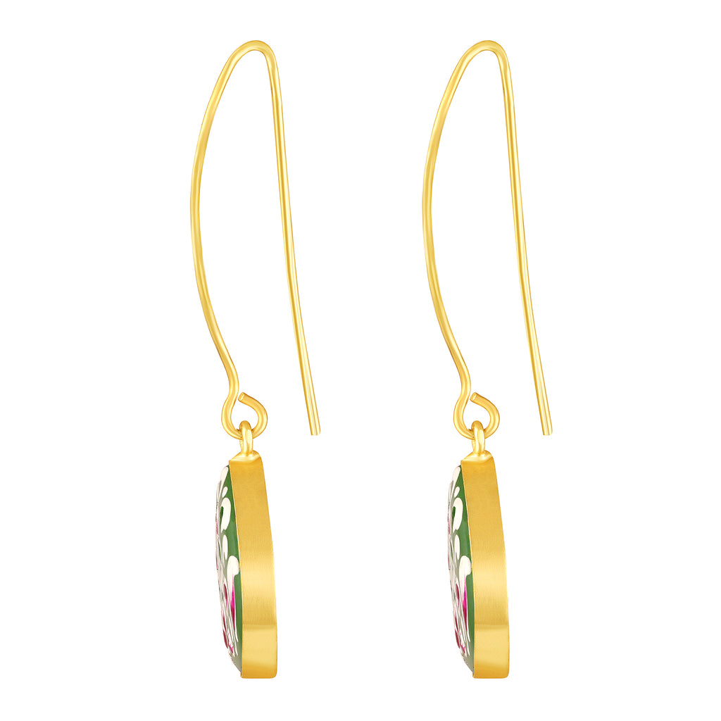 Gold Plated Hand-Painted Earrings