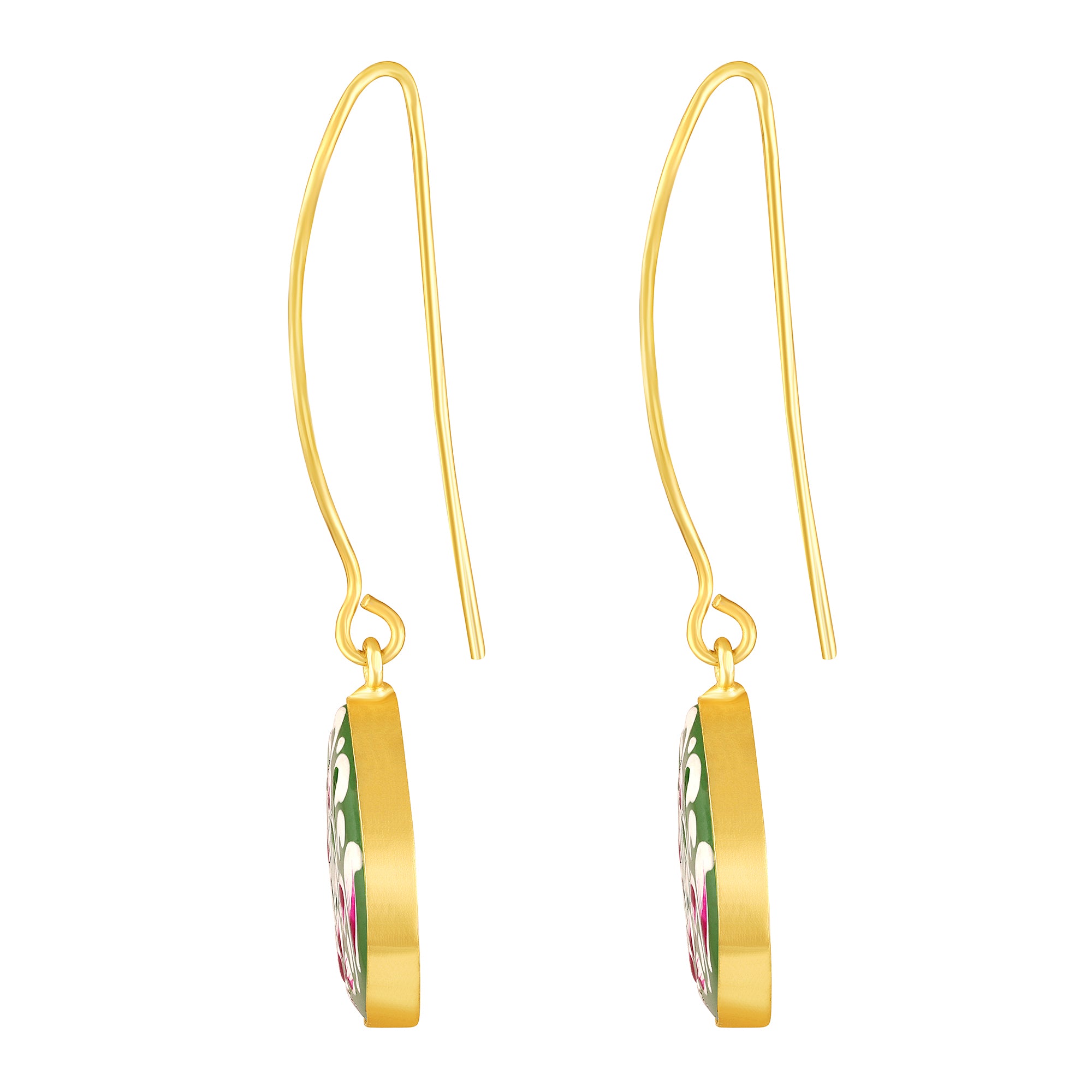 Gold Plated Hand-Painted Earrings