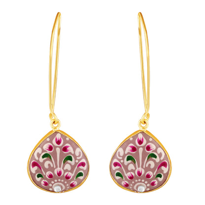 Gold Plated Hand-Painted Earrings