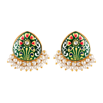 Gold Plated Hand-Painted Earrings