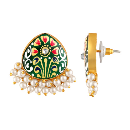 Gold Plated Hand-Painted Earrings