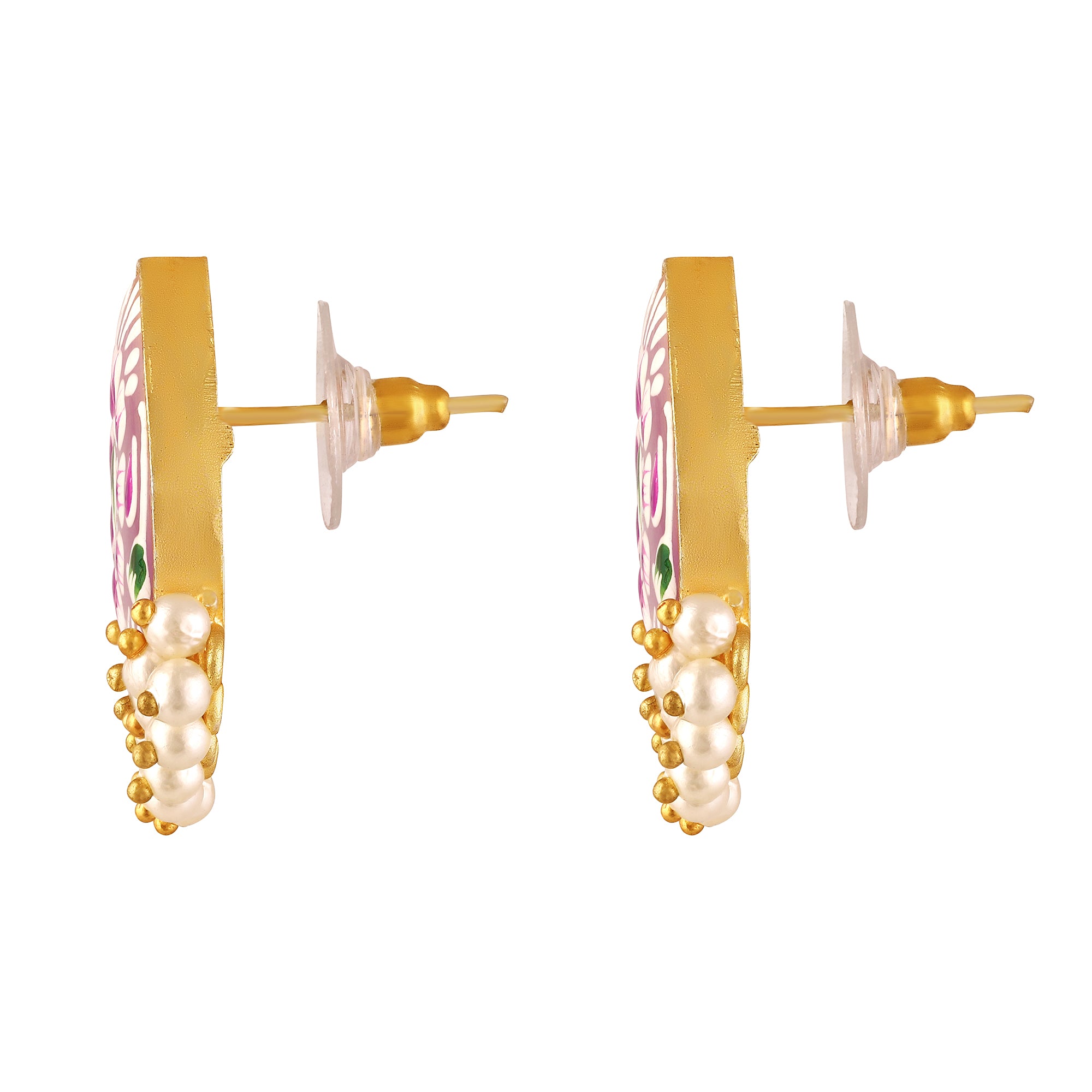 Gold Plated Hand-Painted Earrings