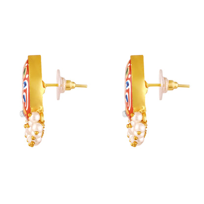 Gold Plated Hand-Painted Earrings