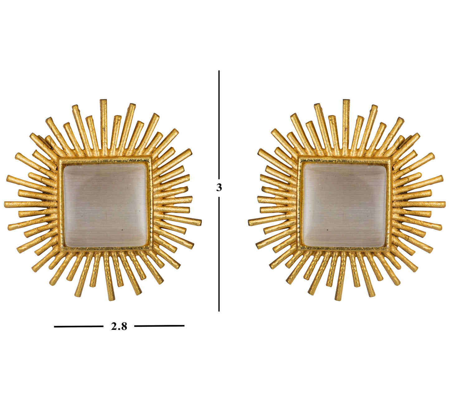 Bdiva 18K Gold Plated White Coral Stud Earrings.