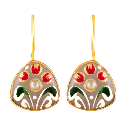 Gold Plated Hand-Painted Earrings
