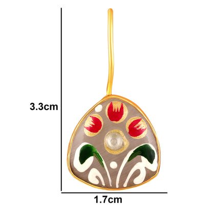 Gold Plated Hand-Painted Earrings