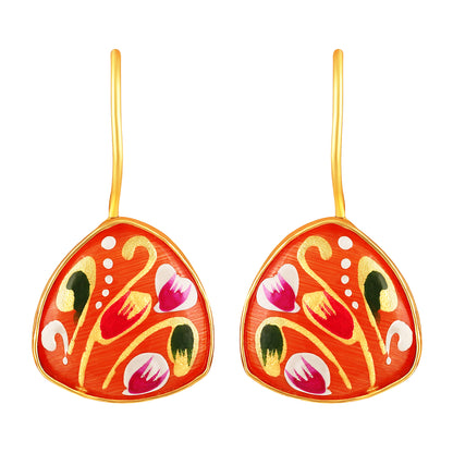 Gold Plated Hand-Painted Earrings