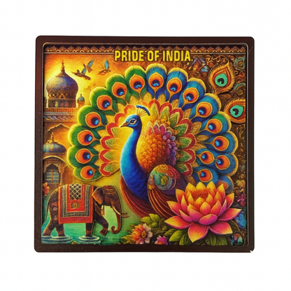 Peacock & Lotus Fridge Magnet