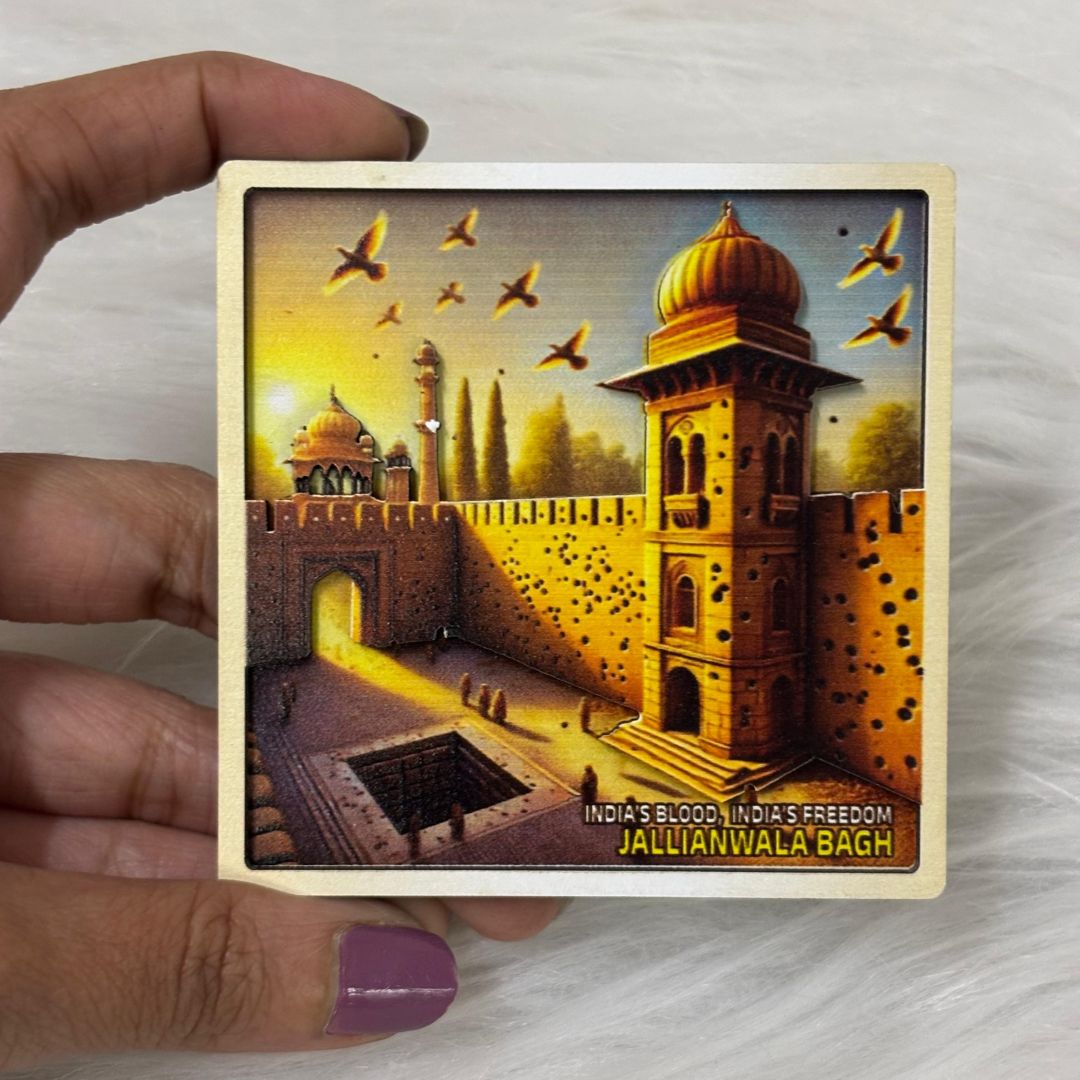 Jallianwala Bagh: A Tribute to India's Martyrs – Wooden Souvenir Magnet