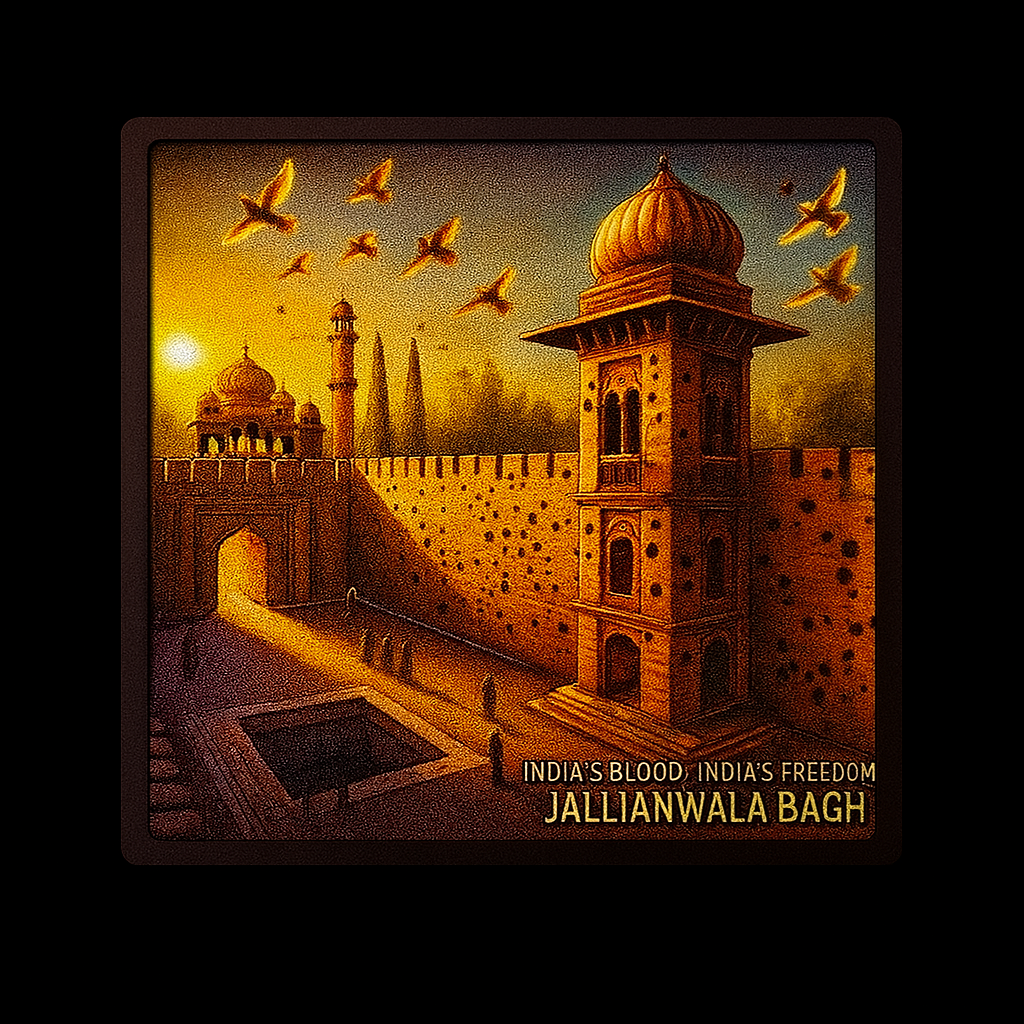 Jallianwala Bagh: A Tribute to India's Martyrs – Wooden Souvenir Magnet