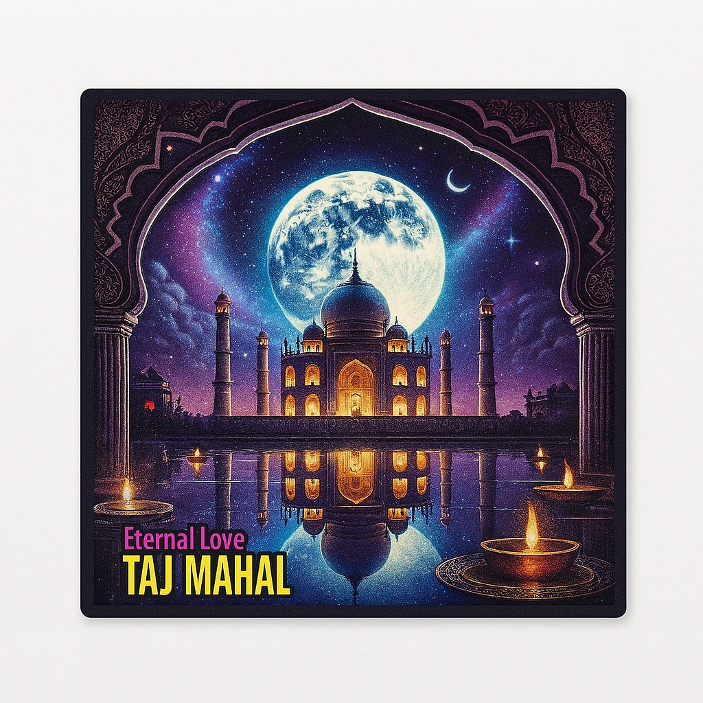 Taj Mahal: The Eternal Symbol of Love Wooden Souvenir Magnet