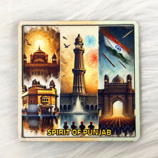 Spirit of Punjab: Heritage, Valor & Vibrance — Souvenir Wooden Fridge Magnet