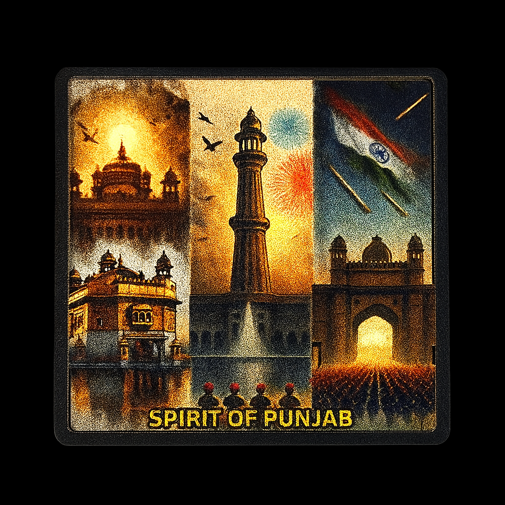 Spirit of Punjab: Heritage, Valor & Vibrance — Souvenir Wooden Fridge Magnet