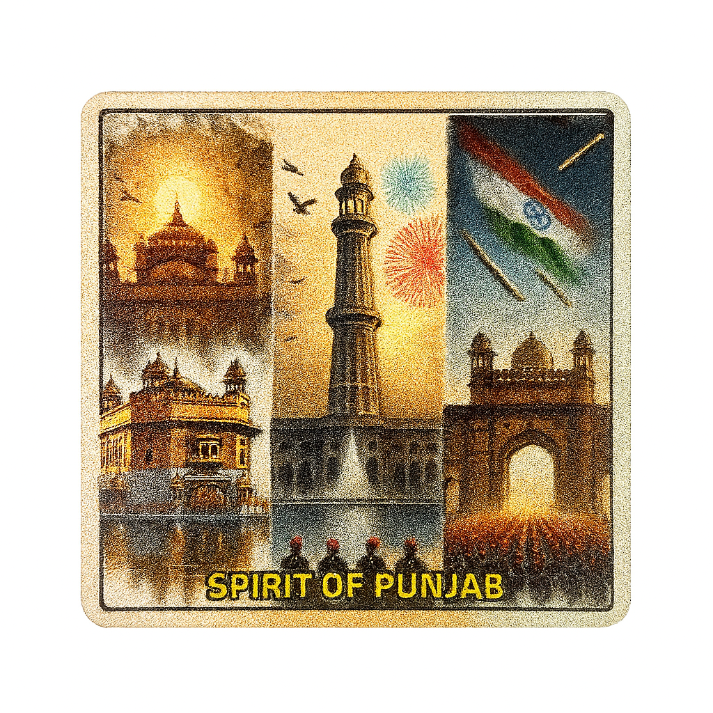 Spirit of Punjab: Heritage, Valor & Vibrance — Souvenir Wooden Fridge Magnet