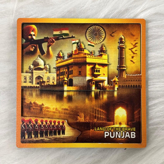 Punjab Pride: Heritage & Honor - Souvenir Wooden Magnet