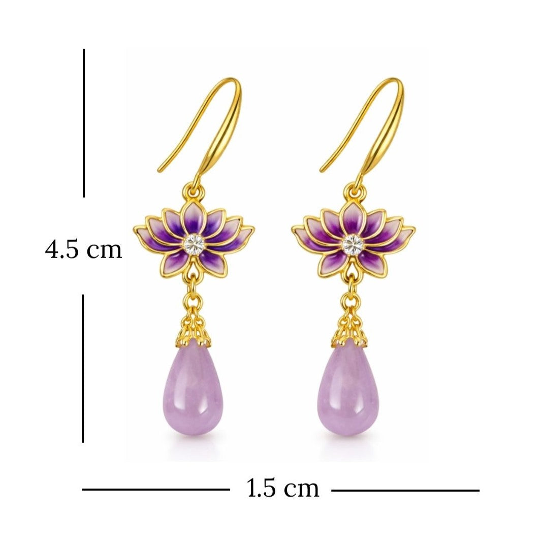 Gold Plated Lotus Earrings