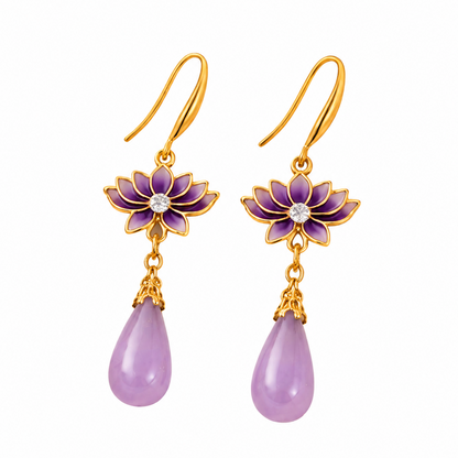 Gold Plated Lotus Earrings