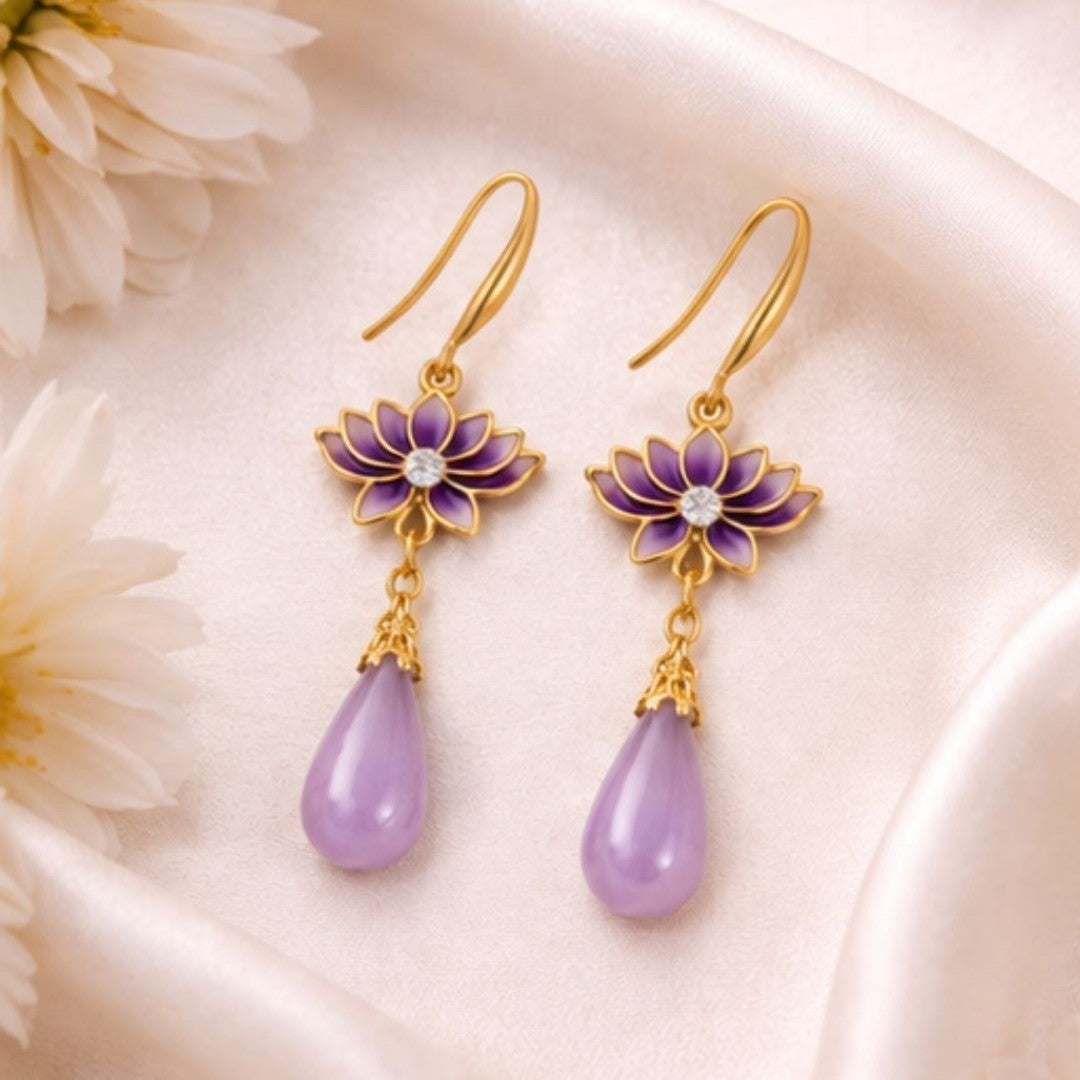 Gold Plated Lotus Earrings