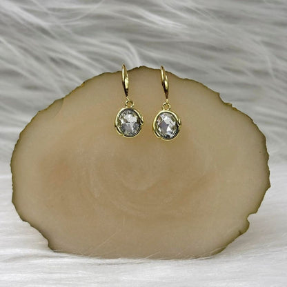 Classic Round Cubic Zirconia Drop Earrings