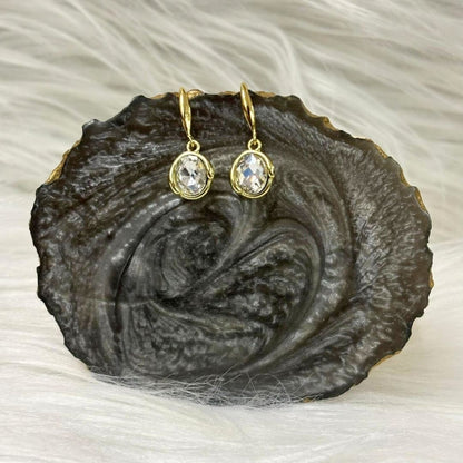 Classic Round Cubic Zirconia Drop Earrings