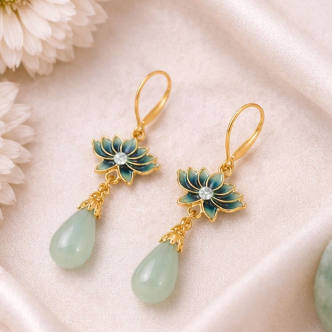 Gold Plated Lotus Earrings