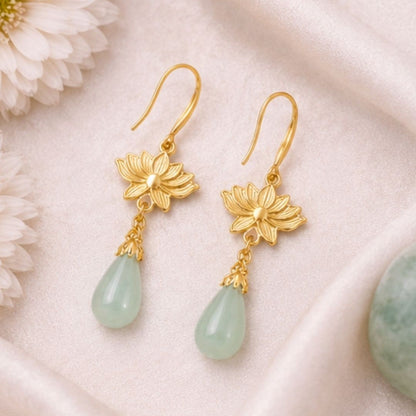 Gold Plated Lotus Earrings