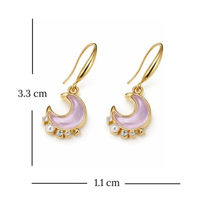 Gold Plated Half Moon Earrings