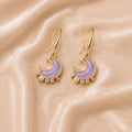 Gold Plated Half Moon Drop Earrings