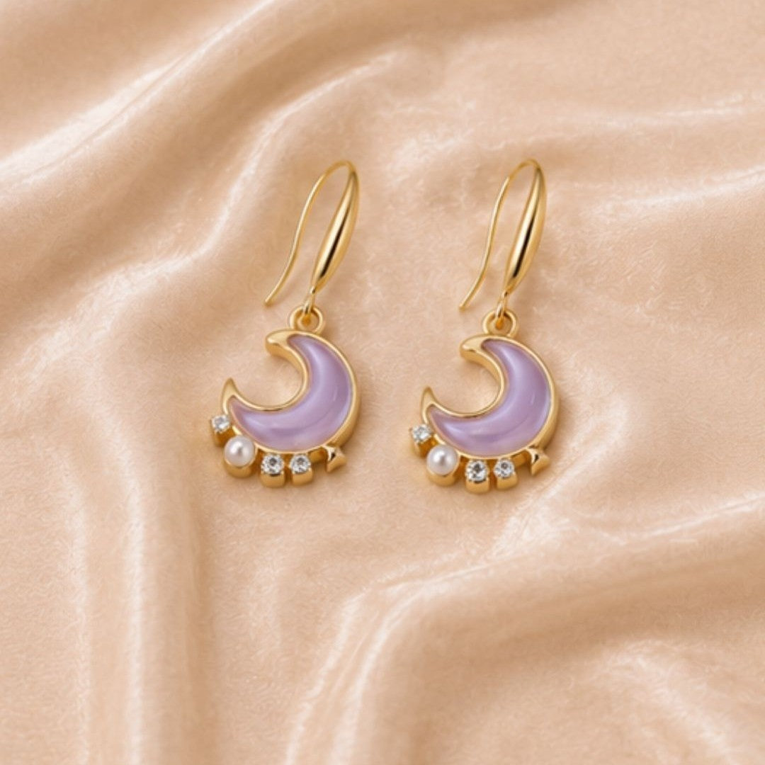 Gold Plated Half Moon Earrings